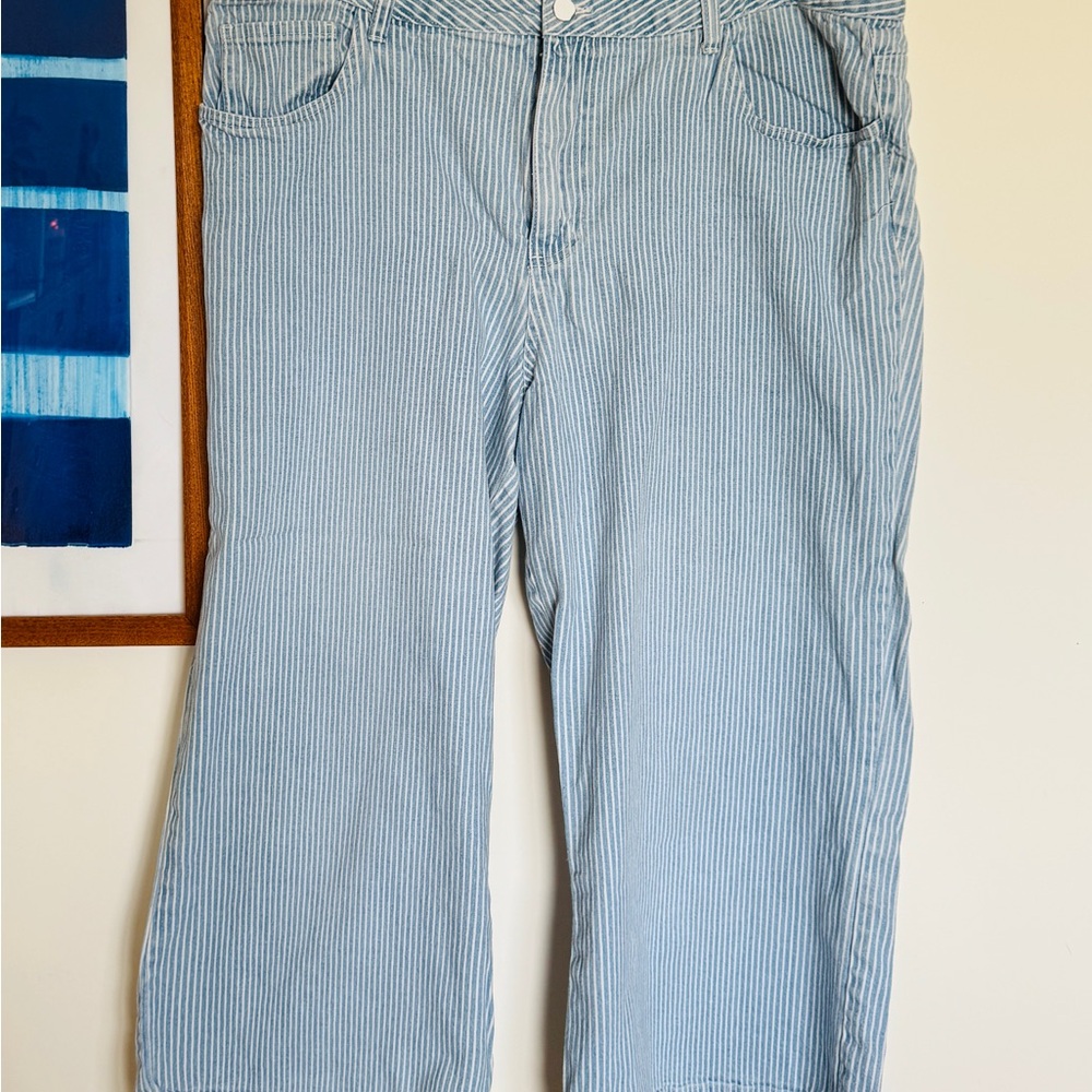 Striped Blue Cropped Pants
